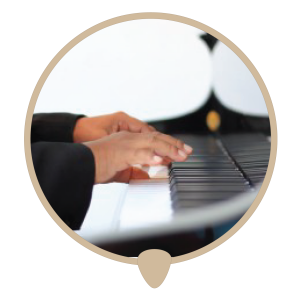 Piano hands left icon - Learn piano. Piano lessons, classes and teachers in Sydney City.
